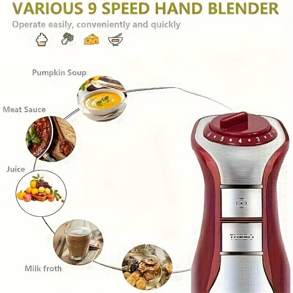 1pc, 600ml 500ml 5-in-1 Handheld Immersion Mixer, Dual Speed Control Single Hand Mixer,Detachable Stirring Rod,Milk Frother,12 Speed
