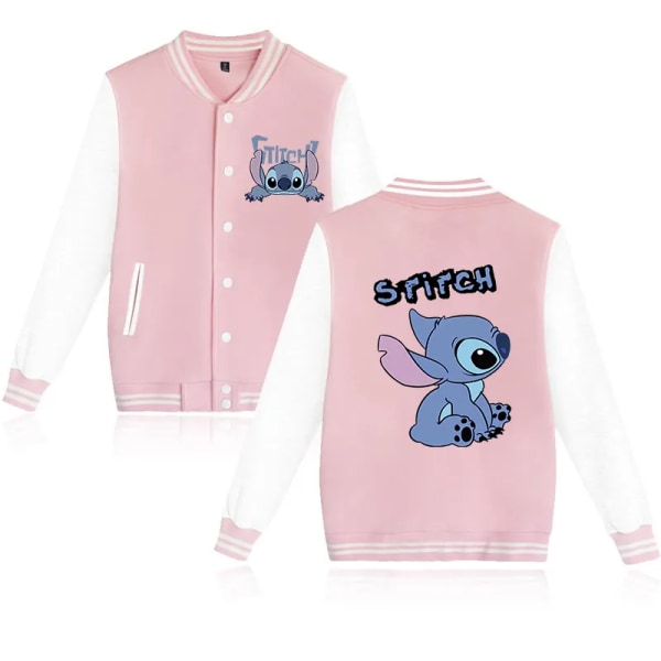 90s Hoodie Lilo Stitch Baseballjacka Herr Dam Sweatshirt Barn Pojkar Flickor Harajuku Jackor Streetwear Collegerockar Y2k 59007 XL