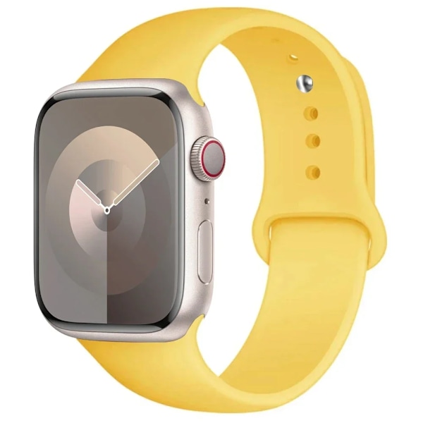 Silikonrem til Apple Watch Rem 44mm 45mm 40mm 41mm 42-38mm 45 Mm Sportsarmbånd Iwatch Serie 8 7 6 5 4 3 SE 9 Ultra 2 49mm 4 Yellow 38mm-40mm-41mm M-L