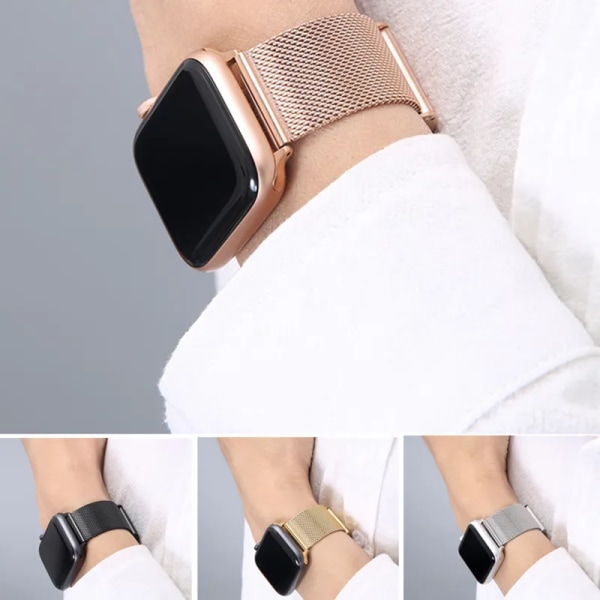 Sports Metal Armband för Apple Watch 8 7 6 5 4 SE 3 2 1 Mode klockband i rostfritt stål för Apple Watch Band 44mm 42mm 40mm 38mm Rose Gold 42mm 44mm 45mm 49mm