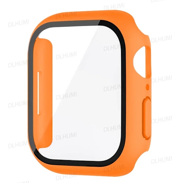 Hærdet glas til Apple Watch 9 8 44Mm 40Mm 42Mm 38Mm 41Mm 45Mm Pc Stødpude Skærmbeskytter Case Iwatch-serien 7 6 5 3 Se. Orange Series 123 38MM