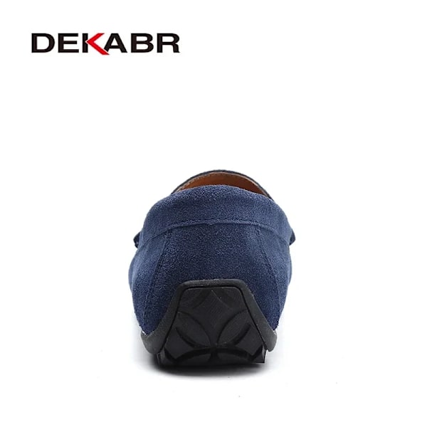 Dekabr Brand Forår Sommer Hot Sell Moccasins Mænd Loafers Høj Kvalitet Ægte Læder Sko Mænd Flad Letvægts Kørselssko 01 Sky Blue 7