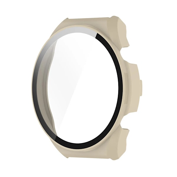 For Xiaomi Watch S1 Protective Tempered Glass Film Screen Protector Frame Case Ivory White