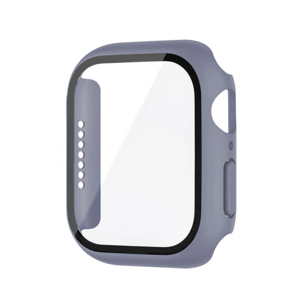 Härdat cover för Apple Watch Case 45mm 41mm 44mm 40mm 42mm Skärmskydd för iWatch Tillbehör serie 9 4 5 6 SE 7 8 Lavender Series 3 2 1 42mm