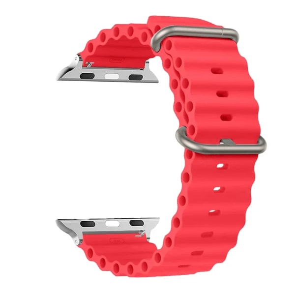 Rem För Apple Watch ultraband 49mm 44mm 45mm 41mm 40mm 38mm 44 45 mm 1:1 Original Ocean belt iWatch series 9 8 7 se band 06-Red 42mm 44mm 45mm 49mm