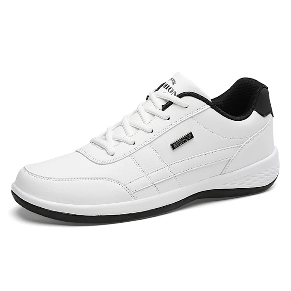 Herre Jogging Træner Komfortable Sneakers Pu Læder Sportsko Let Gå Sneaker Tenis Masculeino Hombre. Kgm 3275 white 45