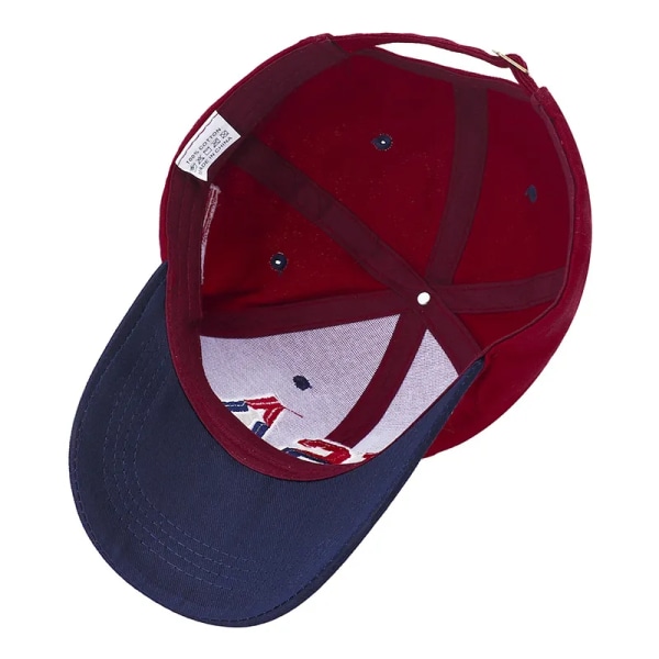 2023 New America Flag Brodery Baseball Cap för Herr Dam Bomull Snapback Hat Unisex Hip Hop USA Kepsar för Man Gorras Hombre Wine Red Adjustable