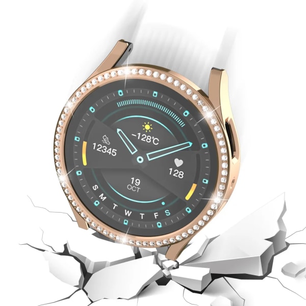 Case för Samsung Galaxy Watch 6 5 4 40 mm 44 mm case PC enkelrads diamantbelagt glänsande cover stötfångare utan glas Pink Galaxy Watch4 5 40mm