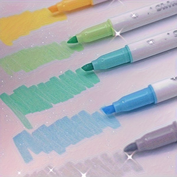 5 st Rosa/Grön/Blå Series Sparkle Glitter Highlighters Art Shimmer Marker Pennor för journalföring, målning, barn och skolmaterial Green 5pcs