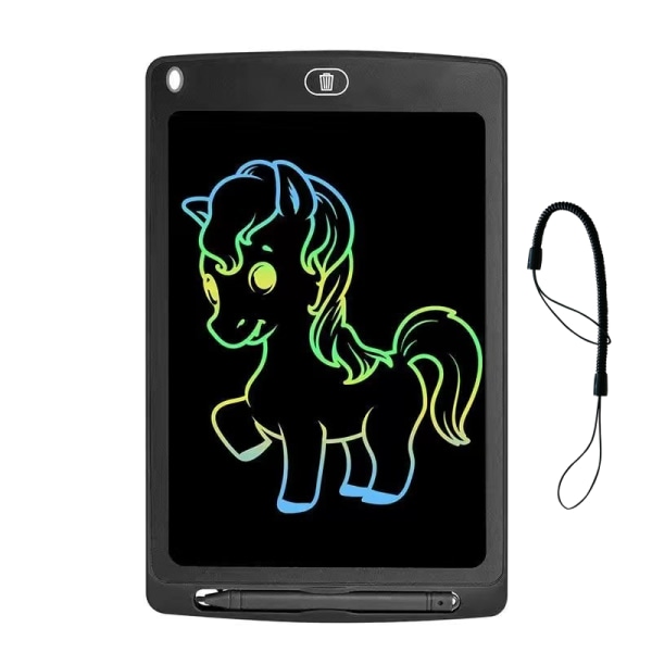 LCD-skrivplatta Doodle Board med låsnyckel, ritplatta, 21,59 cm färgglad elektronisk tavla ritplatta gåvor, pedagogiskt lärande resor Black 10 Inches