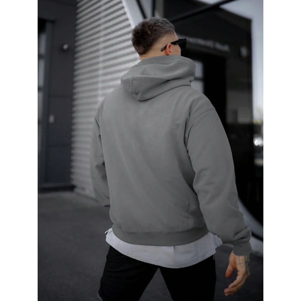 Mænds Fashionable Solid Farve Hoodies White XXL