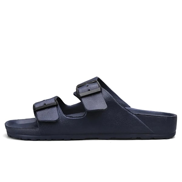 Sommar Justerbara Mjuk Slid Tofflor För Män Flat Eva Tofflor Lättvikt Anti Slip Tofflor Storlek 36-46 47 48 Dropshipp Av Blue 44