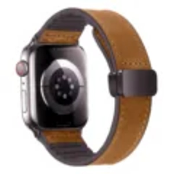 Aito nahka silikoniranneke Apple Watch Ultra 2 49mm 44mm 45mm 41mm 40 42mm magneettinen ranneke sarja 8 7 Se 6 Crazy Light Brown 42mm 44mm 45mm 49mm