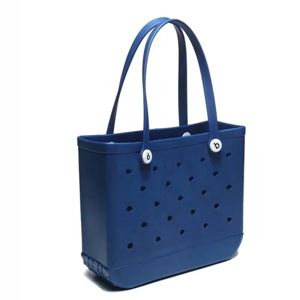 EVA Beach Bogg Bag Vattentät Extra Large Tote Shoulder Handväska Dam Handväska med stor kapacitet Mode Dam Beach Tote Bogg Bag Navy Xl 48x24x36cm