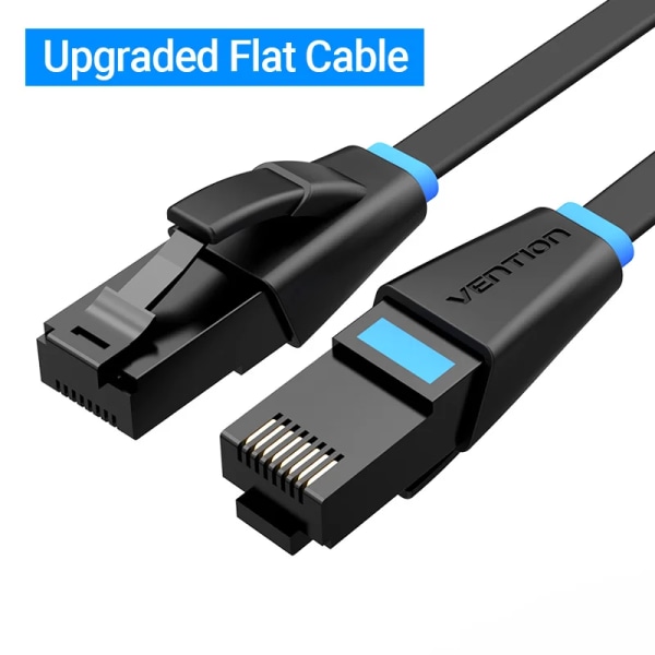 Ventilationskabel Ethernet Cat6 Lan UTP RJ45, 10m 50m, för PS, PC, Modem Internet, Router Black IBJ Flat Bundle1
