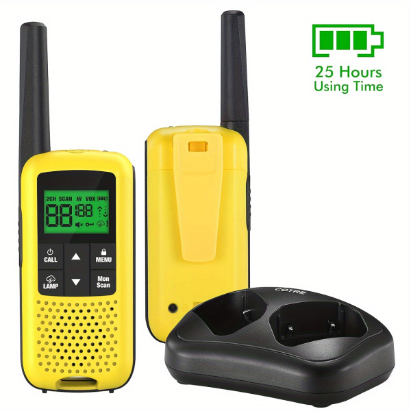 2PCS Home Radio Service Intercom - lång räckvidd, bästa presenterna för utomhus, camping, vandring, äventyrsspel Yellow