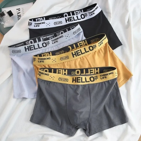 4st Herrunderkläder Herrboxare Sexiga kalsonger Bekväma Andas Mode Pojktrosor Underkläder Boxershorts Herr BR1 XL