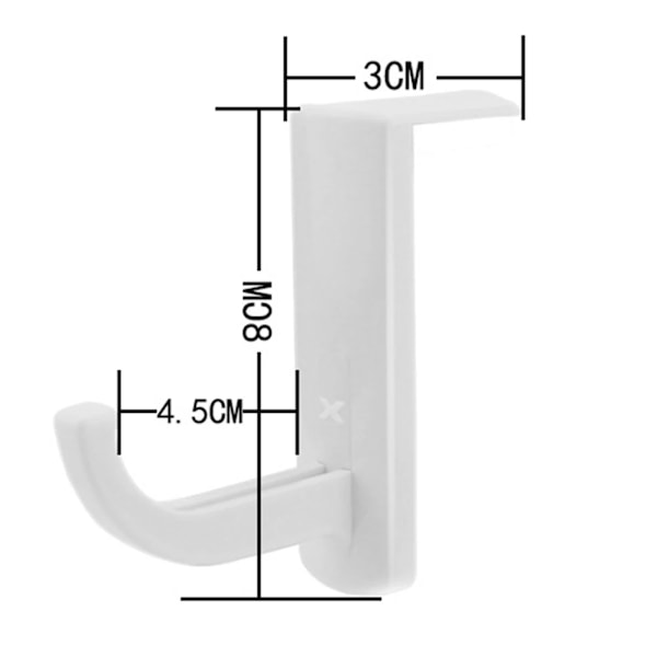 Klæbende væghjørneophæng til pc-hovedtelefoner, skærmstativ, krog til bærbare hovedtelefoner, holder til alle hovedtelefoner 2PCS White