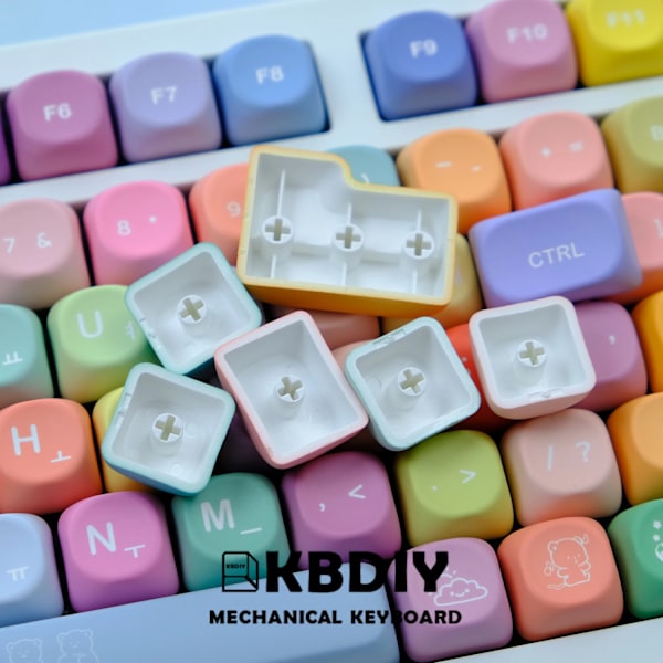 Kbdiy Koa Profil Gummy Bears Keycap Pbt Anpassade Koreanska Tangentkapslar För Mekaniska Tangentbord Spel Cute 141 Nycklar Caps 7U Mellanslagstang GMK Blue Samurai-EN