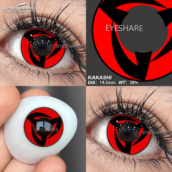 Eyeshare Anime Färg Kontaktlinser För Ögon Cosplay Färgade Linser Röd Halloween Linser Vit Kontaktlins Makeup 1Par AYY-BLUE 0