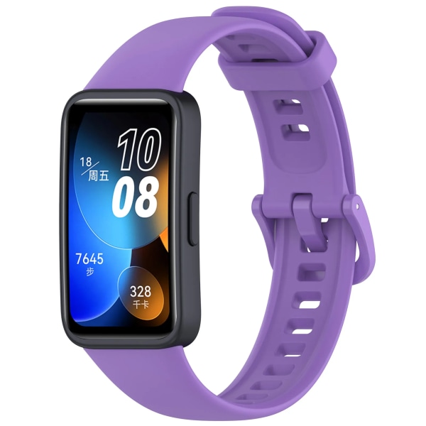 Silikonrem för Huawei Band 8 Rem Tillbehör SmartWatch Ersättningsurband Armband Correa Armband för Huawei Band 8 Purple