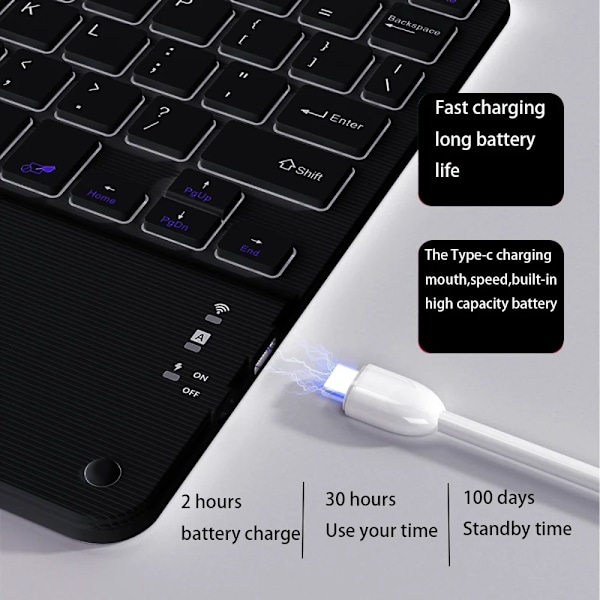 Trådløst tastatur med touchpad til Huawei Samsung Xiaomi 9,7 tommer Smart Telefon Pc Android Ios Windows Tablet Blå Blåname Tandenheder Mouse