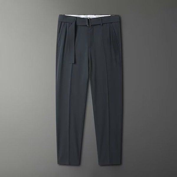 Is Silk Beskärda Bukser Vores Fritid Mænds Trendy Ankel Længde Bukser Kostume Lige 2023 Ny Sommer Dragt Bukser Tøj Til Mænd Light Gray 36