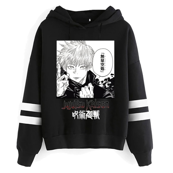 Unisex Jujutsu Kaisen Anime Yuji Itadori Hoodies Herr Harajuku Gojo Satoru Kawaii Manga Grafisk Streetwear Sweatshirts Tröjor black61002 Asian L