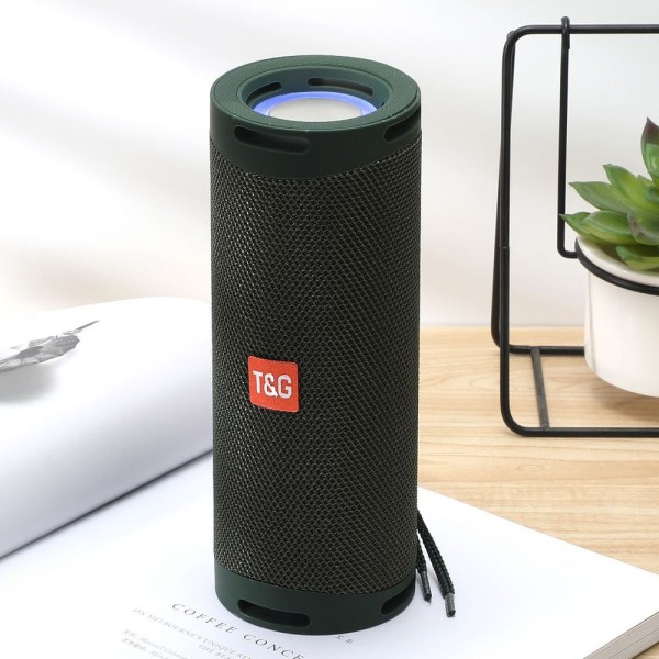 TG289 RGB färgljushögtalare Utomhus Portabel Stereo Column BT 5.0 Vattentäta högtalare Stöd för handsfree röst TWS USB TF-kort FM Tablet Phone Green