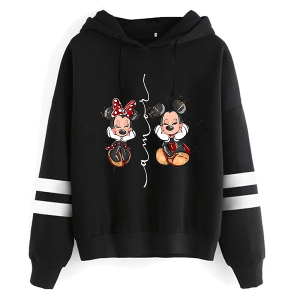 Sweatshirts Ny Y2k 90-tal Kawaii Tecknad Anime Sweatshirt Minnie Mouse Luvtröja Kläder Flicka Pojke Musse Hoody Topp Huvtröjor black4997 M