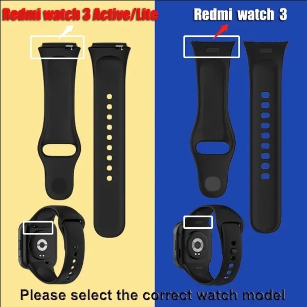 Officiell handledsrem för Xiaomi Redmi Watch 3 Mjukt silikonersättningsarmband Färgrem för Redmi Watch3 aktivt armband 6