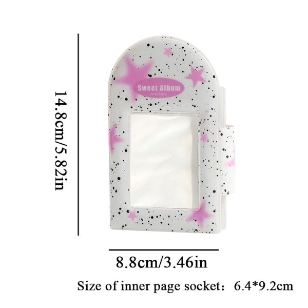 3 tuuman Splash Ink Star -valokuva-albumi korealaisille idoleille Kortti Photocard -pidike Binder Square Hollow Cartoon -keräyskirja korealainen tyyli. A-purple