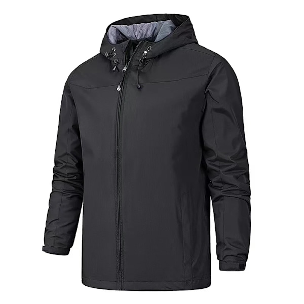 Herrens Trench Rock, Taktisk Jacka Vattentät Utomhus Huvad Rock Sport Military Plus Storlek S-5Xl Ljus Backcountry Klättring På black L