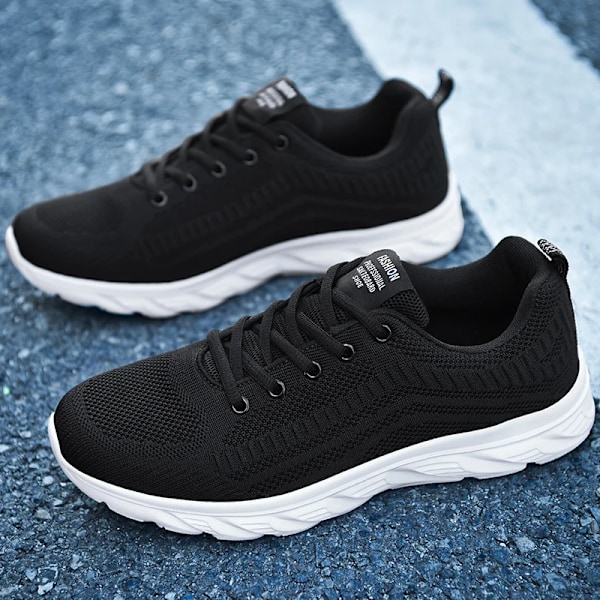 Yrzl Running Skor Män Sneakers Mode Lättviktiga Tränare Andningsbara Gång Skor Bekväma Idrottsskor För Män Black white 40