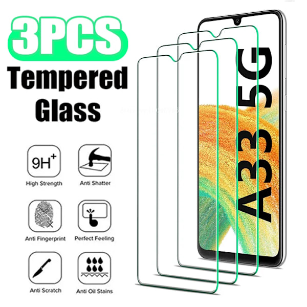 3Pcs Skärmskyddsglas För Samsung Galaxy A13 A23 A33 A53 A14 A24 Härdat Glas För Samsunsan G A02 A12 A22 4G 5G A32 A42 A525 For A32 5G 3Pcs