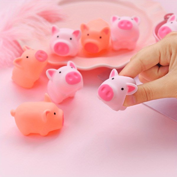 10 st Pig Squeeze Toy Set, Stress Relief Squeezer Ljud som gör Barn Vuxen Leksak Gummi Pig Badleksak Bulk Tiny Pig Leksaker Flyt Och Piggy (färg Slumpmässig) 10Pcs