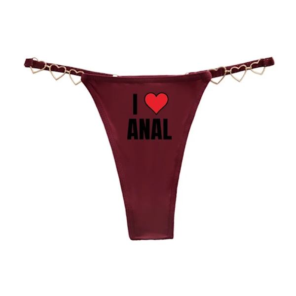 Anal Hjärta Sexig Het Stringtrosa För Kvinnor Älskar Dekoration Bomull Gren Låg Midja Underkläder Flickvän Fru Kärlek Gratis Och Rolig Stringtrosa Wine Red 4 EUR Size L