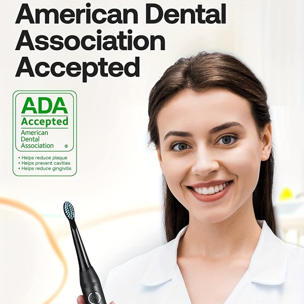 Uppladdningsbar elektrisk tandborste för vuxna och barn - 6 lägen, 4 mjuka borsthuvuden, 2 minuters smart timer, 90 dagars användning på en laddning, ADA accepterat