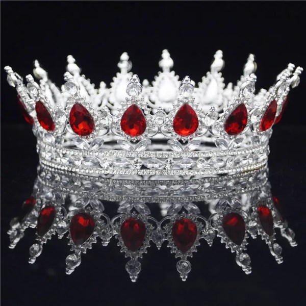 Kristall Vintage Royal Queen King Tiaror och Kronor Män/Kvinnor Pageant Bal Diadem Hårdekorationer Bröllop Hår Smycken Tillbehör
