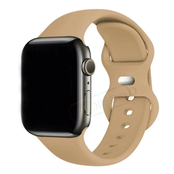 Silikonrem för Apple Watch Band 44mm 40mm 45mm 42-38-41mm original 1:1 armband iwatch series 8 7 se 3 4 5 6 9 ultra 2 49mm 28 walnut 49mm-42-44-45mm M-L
