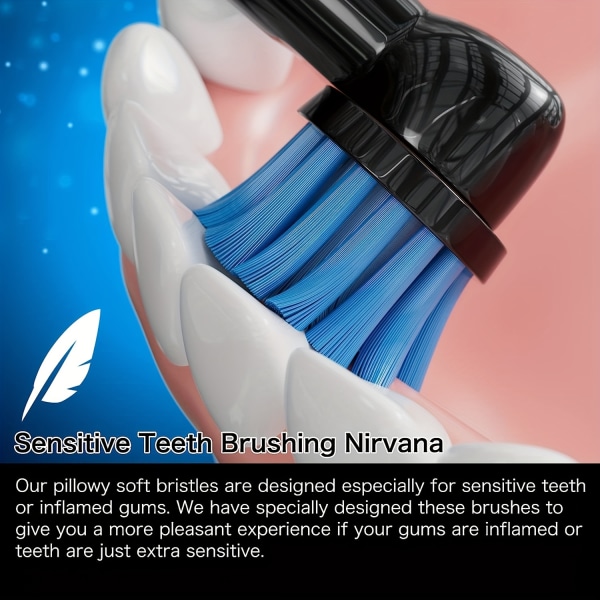 8-packs känsliga tandköttsvårdsborsthuvuden som är kompatibla med Oral B Braun elektrisk tandborste. Mjuk borst för överlägsen och skonsam rengöring 8cs/Pack