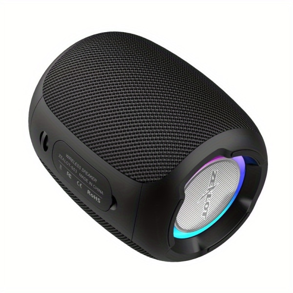 ZEALOT Portable 5.0-högtalare, trådlös IPX6 vattentät högtalare med subwoofer, 10W högre volym, 5 timmars speltid, 3000mAh batteri Black