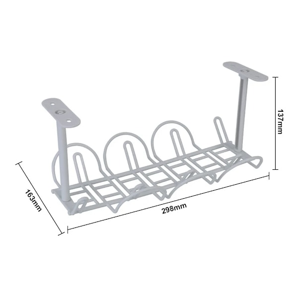 Kabelhållare för botten, förvaring, draglinje, avdelare, hängande korg, lagerhylla, pluggbräda, förvaringsställ White