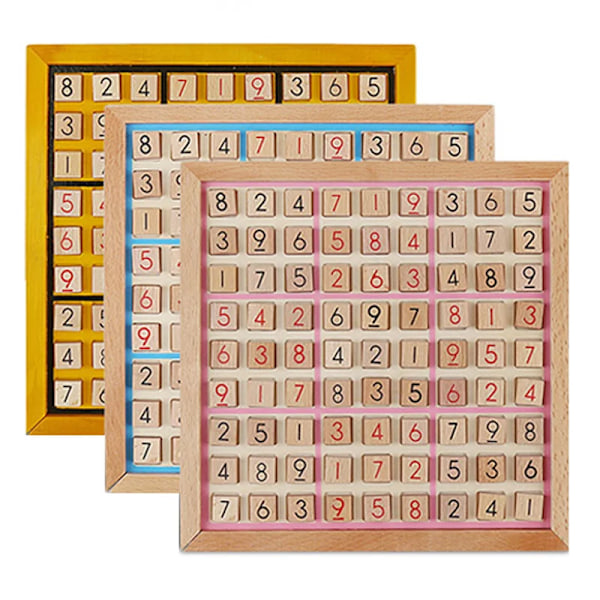 Sudoku Brädspel 9X9 Nummerpussel Trä Montessori Leksaker Barn Och Vuxna Hjärnteaser IQ Utmaning Juego De Ingenio Sudoku Pink