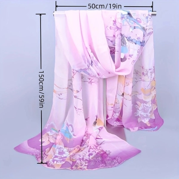 160*50Cm Multi-Stil Feriegave Sælge Chiffon Stribet Tørklæde Vild Mode Sjal Solcreme Udskrivning Blomstrede Halstørklæder Og Halstørklæder A-22