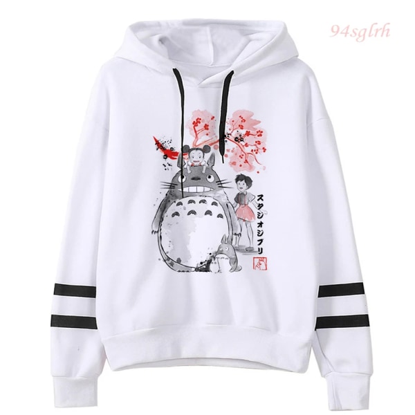 Totoro Kawaii Luvtröja med tecknad printed rolig tröja damer Spirited Away Miyazaki Hayao Sweatshirt Koreansk stil Toppar Dam 10 S