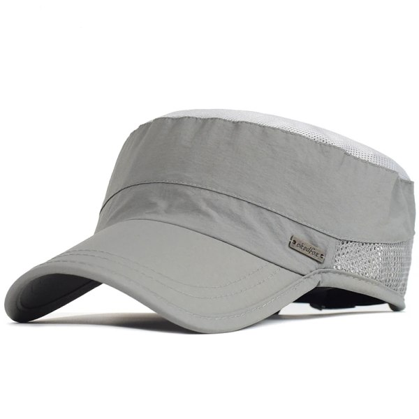 Sommar Mesh Utomhussport Snabbtorkande Militärkepsar Män Andas Cap Armékeps Platt hatt Cykling Cap Cap Khaki Adjustable 57-62cm