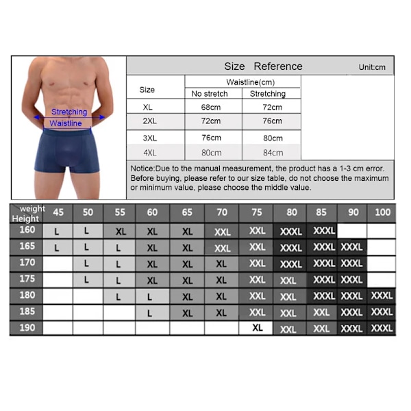 4 stk./parti Mænds Bambus Boxershorts Underbukser Boxershorts Åndbar Hombre Hul Ser Høje Shorts Underbukser Meshbukser style 3 4 pcs