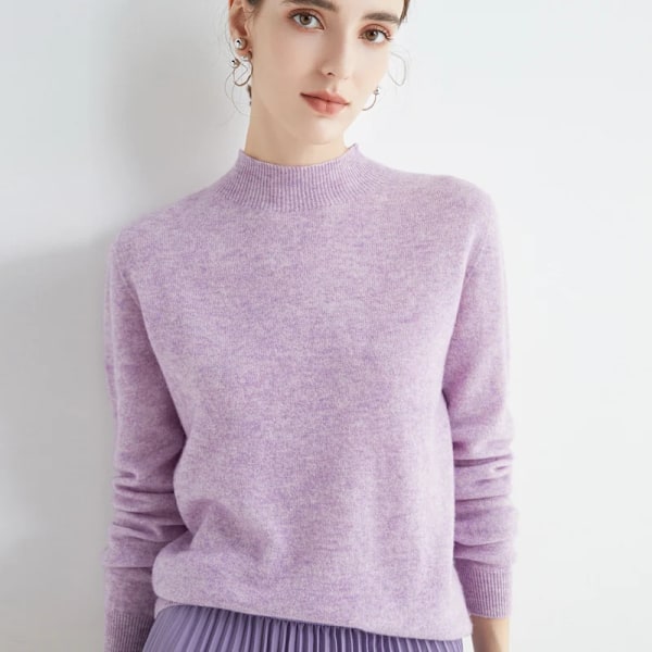 Första Linjen Redo-Till-At-Wear Ull Tröja Kvinnors Lös Halv Turtlenkrack Pullover Våren Och Hösten Grundläggande Stil Simma Bottomande Övrev black. XL