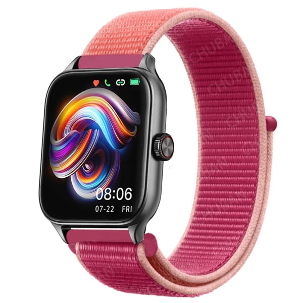 20mm 22mm Nylon Loop band För Amazfit GTS4/2/3/3pro/2e/GTS2 Mini/GTR 4 42mm/47mm/GTR2/2e/stratos bältesarmband Amazfit bip rem 47 Garnet 22mm